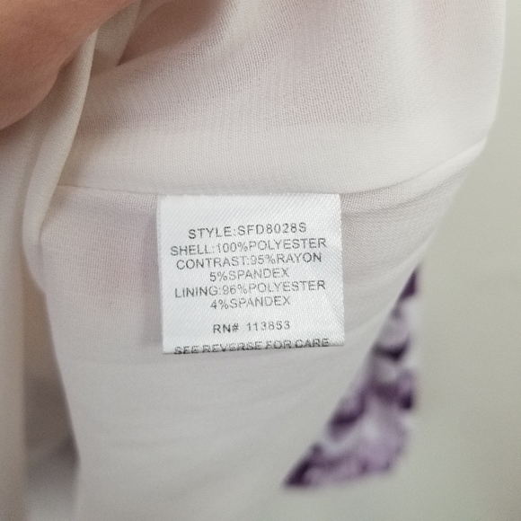 Market & Spruce Purple Floral Wrap Dress Short Sleeve Medium - Picture 6 of 7